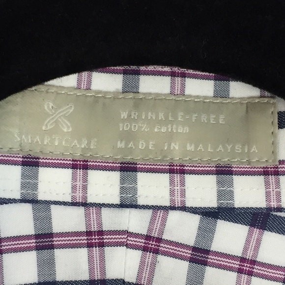 Nordstrom Traditional Fit Cotton Dress Shirt Sz 17.5 / 33 Windowpane Plaid - Picture 7 of 11